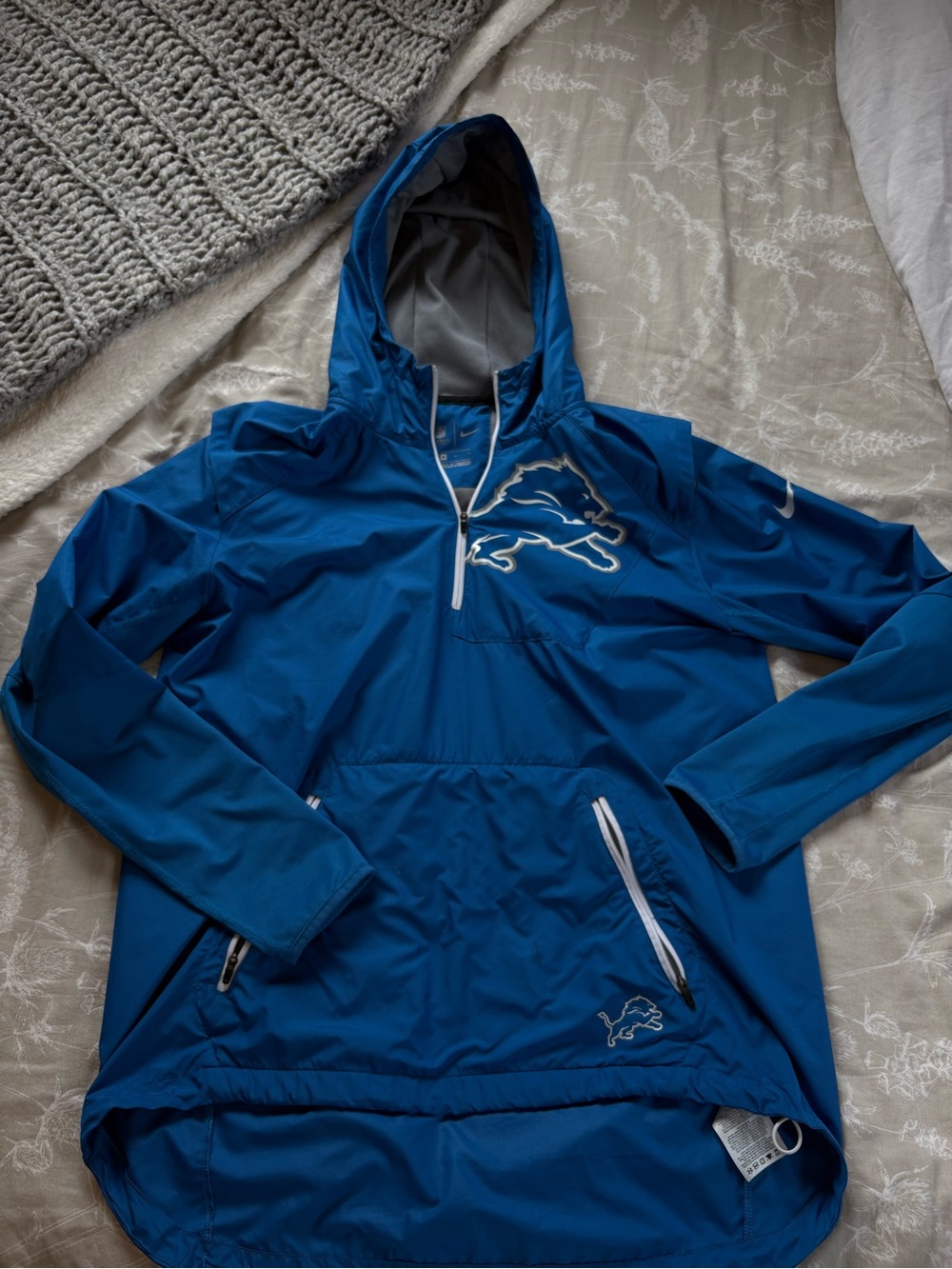 NFL Nike Royal Blue On-Field Zip Jacket with Silver Accents